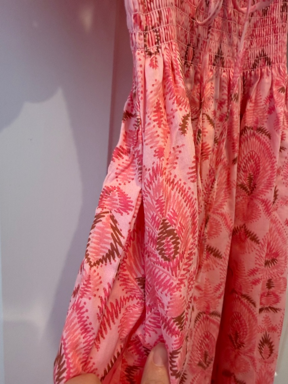 Hill House Scarlett Nap Dress pink palm ikat xxs matching girl sold separately - Picture 9 of 9